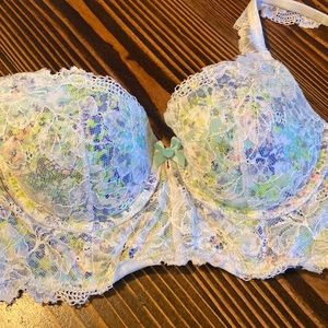 32D floral corset style lace bra underwire